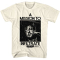 Natural Rambo t-shirt featuring a Mission to Infiltrate design