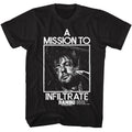 Black Rambo t-shirt featuring an Infiltrate design