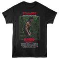 Black Rambo t-shirt featuring a First Blood jungle poster design