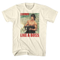 Natural Rambo t-shirt featuring a Boss Rambo design