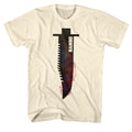 Natural Rambo t-shirt featuring a Rambo Bowie knife design