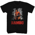 Black Rambo t-shirt featuring a 3 Way Rambo design