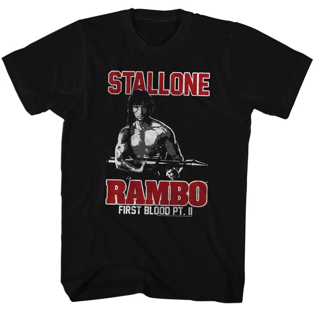 Black Rambo t-shirt featuring a Rambo design