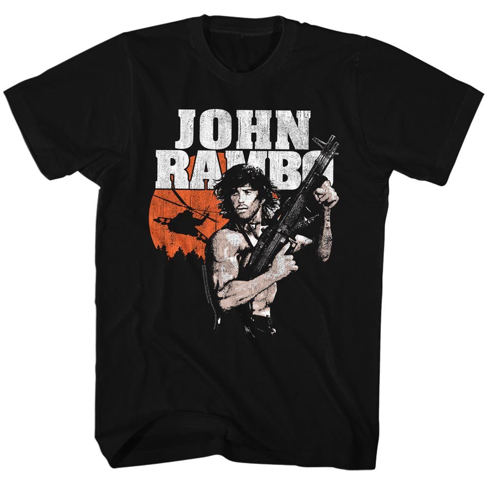 Black Rambo t-shirt featuring a John Rambo design