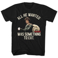 Black Rambo t-shirt featuring a Something to Eat design