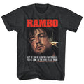Black Heather Rambo t-shirt featuring a Gimme Dat Sizzle design