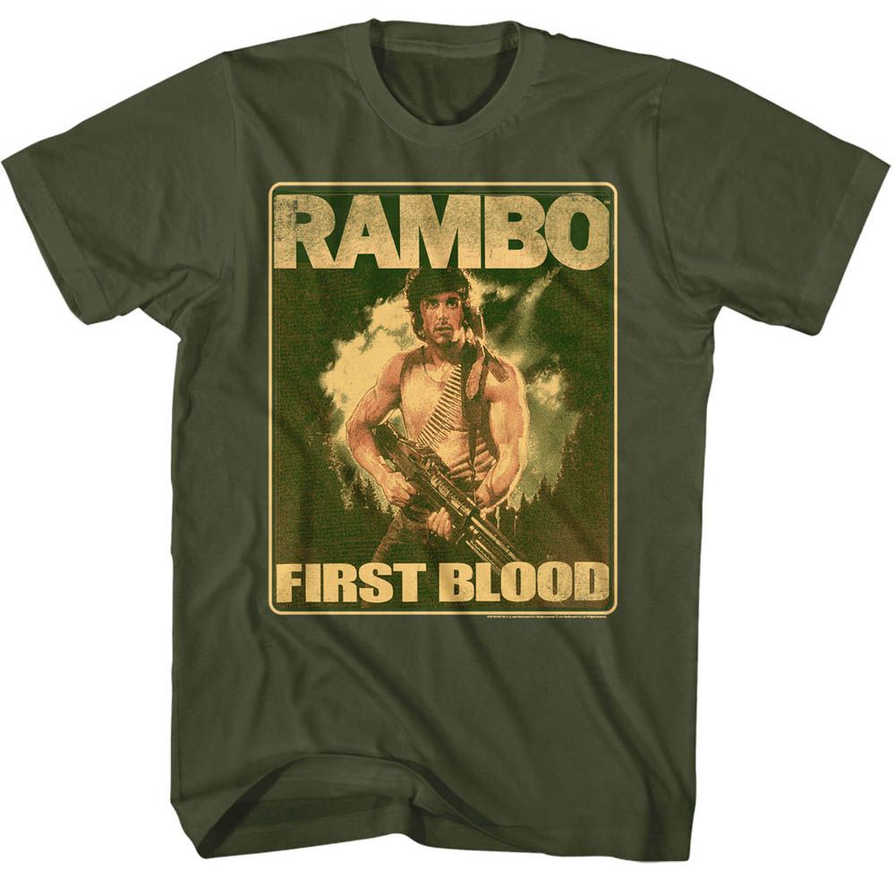 Military Green Rambo t-shirt featuring a Lil Ramblins design