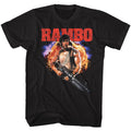 Black Rambo t-shirt featuring an Exploooooode design
