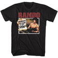 Black Rambo t-shirt featuring a You Won't Believe design