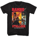 Black Rambo t-shirt featuring a Part II collage design