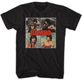 Black Rambo t-shirt featuring a Rambo Multi Image design