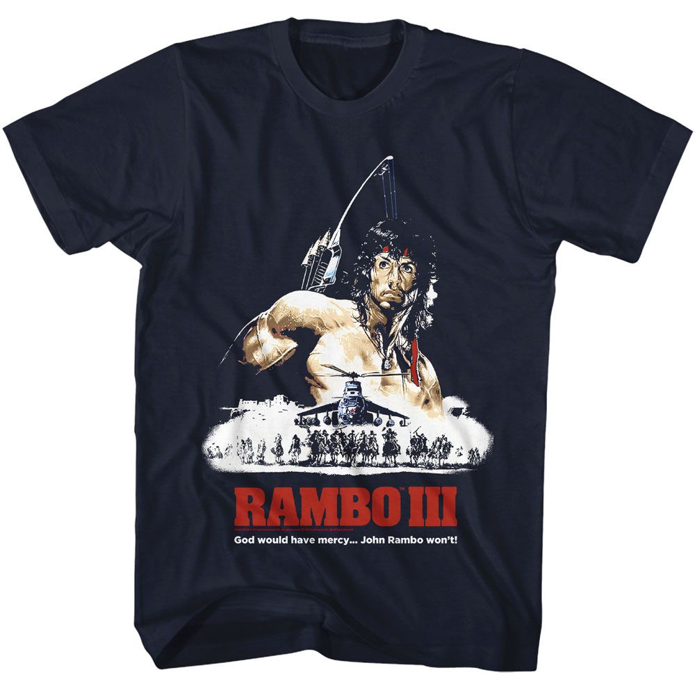 Navy Rambo t-shirt featuring a God Would Have Mercy design
