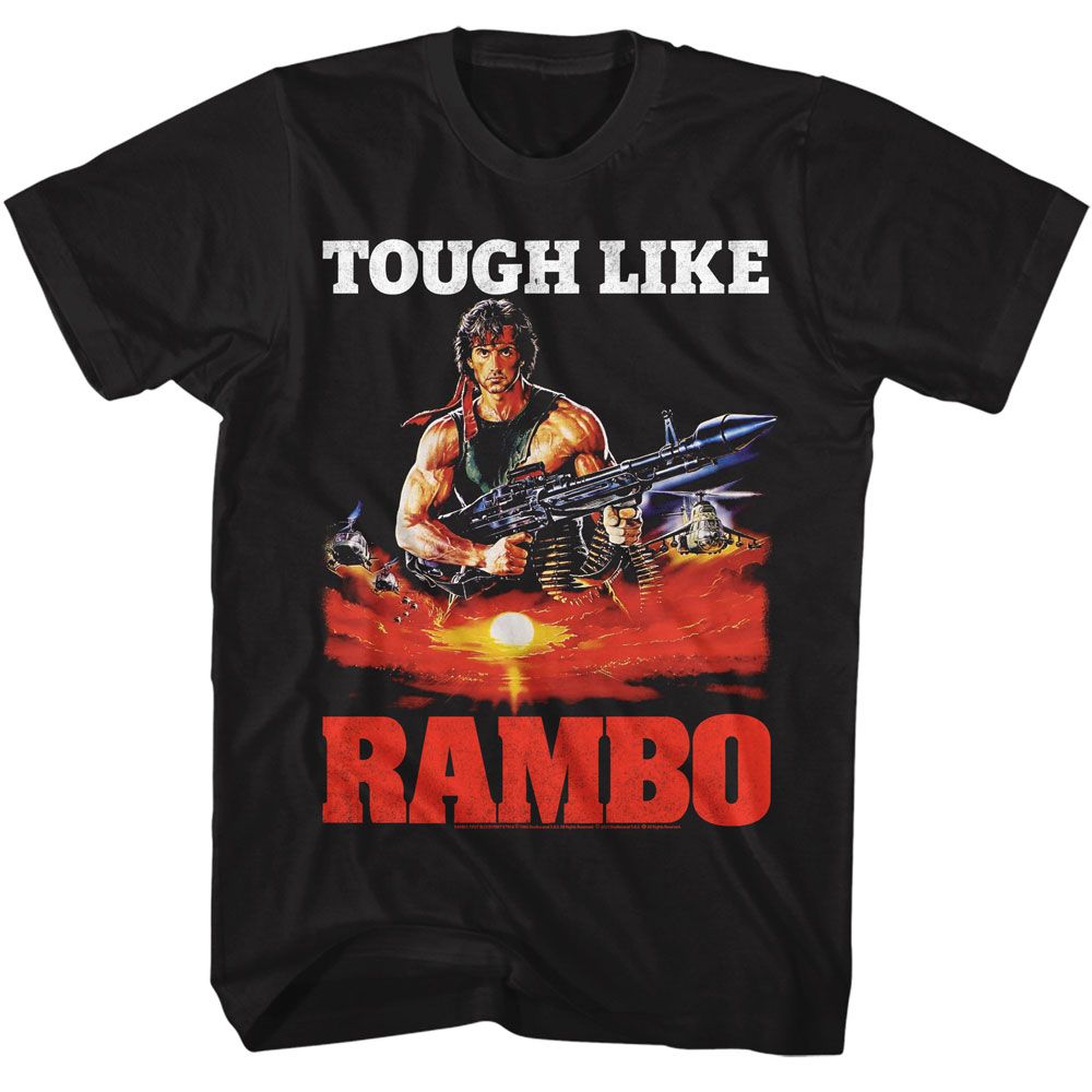 Black Rambo t-shirt featuring a Tough Like design