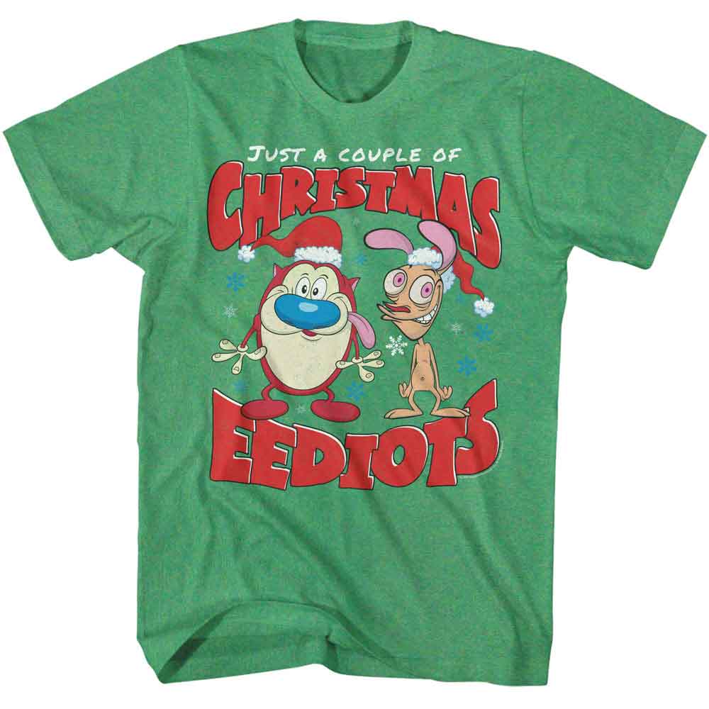 Kelly Heather Ren and Stimpy t-shirt featuring a Christmas Eediots design