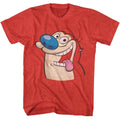 Red Heather Ren and Stimpy t-shirt featuring a Big Stimpy design