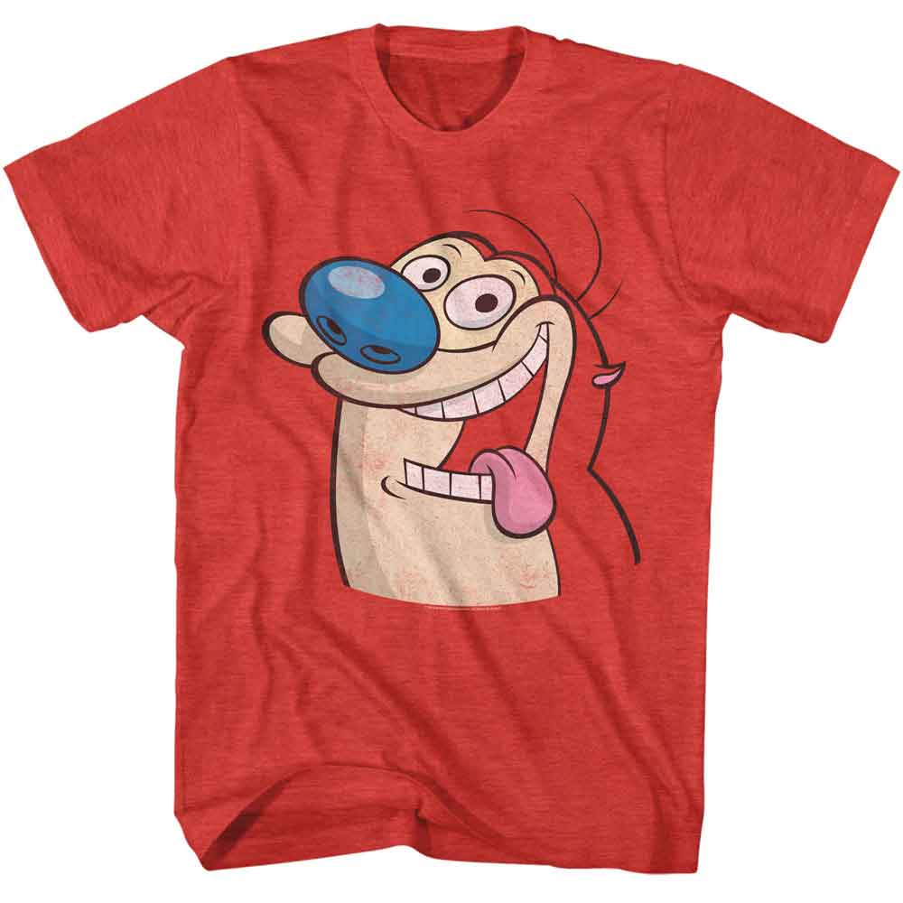 Red Heather Ren and Stimpy t-shirt featuring a Big Stimpy design