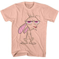 Peach Ren and Stimpy t-shirt featuring a Big Ren design