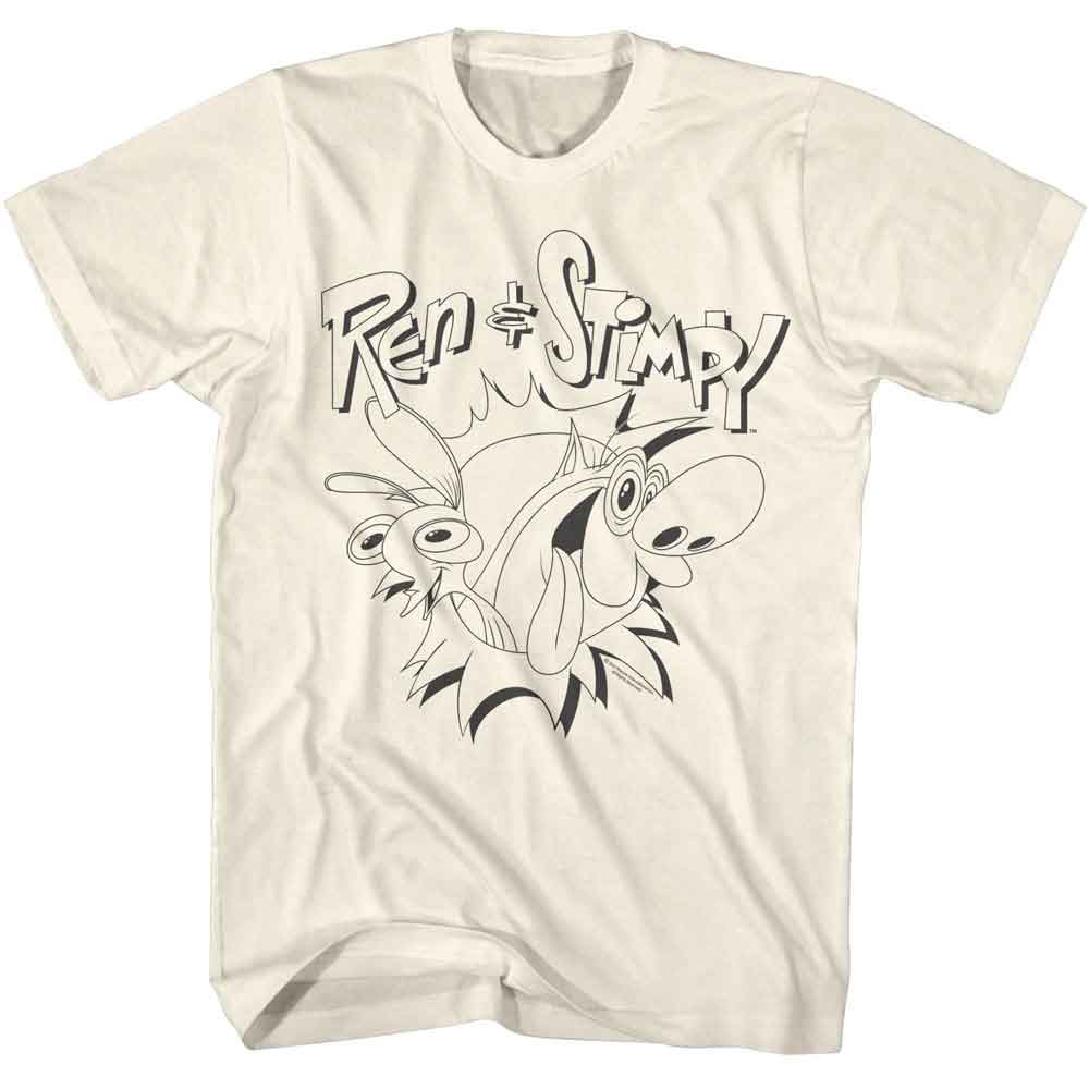 Natural Ren and Stimpy t-shirt featuring a monotone Ren and Stimpy logo design