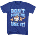 Royal Blue Ren and Stimpy t-shirt featuring a Don't Make Me design