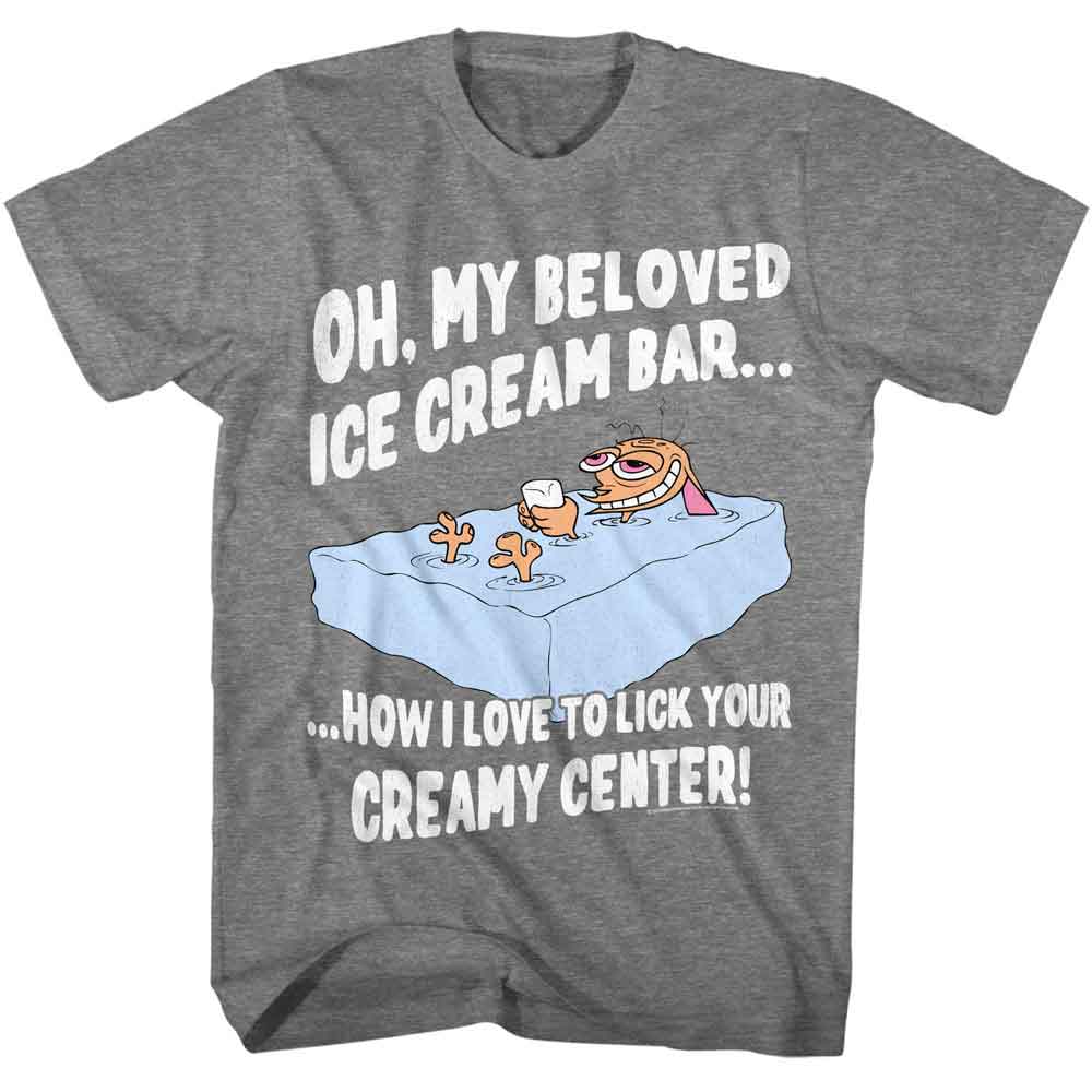 Graphite Heather Ren and Stimpy t-shirt featuring a Ren and Stimpy Ice Cream Bar design