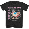 Smoke Gray Ren and Stimpy t-shirt featuring a Gradient Text Shapes Sparkles design