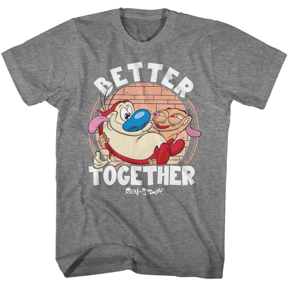 Graphite Heather Ren and Stimpy t-shirt featuring a Better Together design
