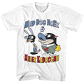 White Ren and Stimpy t-shirt featuring a Mad Dog Hoek design