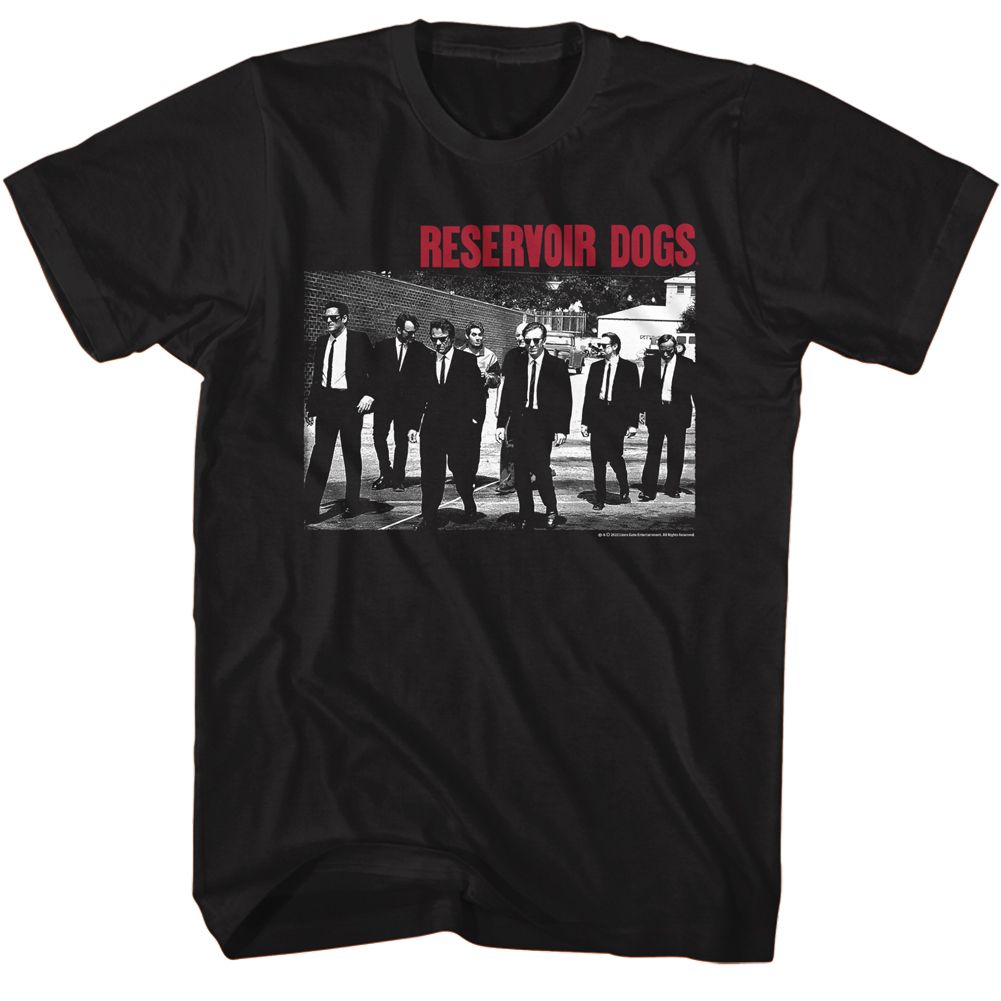 Black Reservoir Dogs t-shirt featuring a Reservoir Dogs groupshot design
