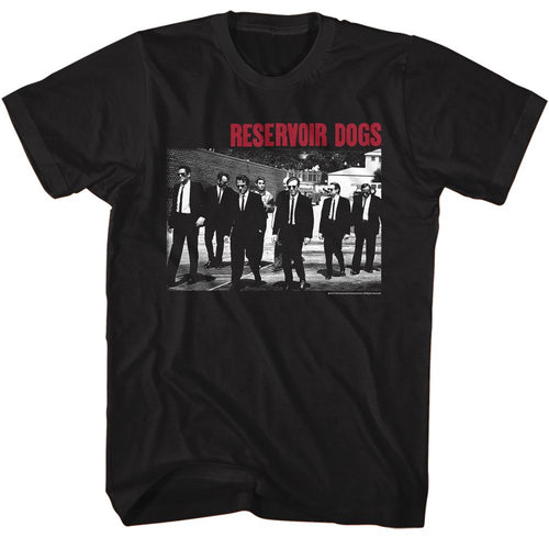Black Reservoir Dogs t-shirt featuring a Reservoir Dogs groupshot design