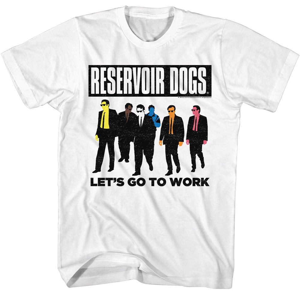 White Reservoir Dogs t-shirt featuring a Reservoir Dogs color codes design