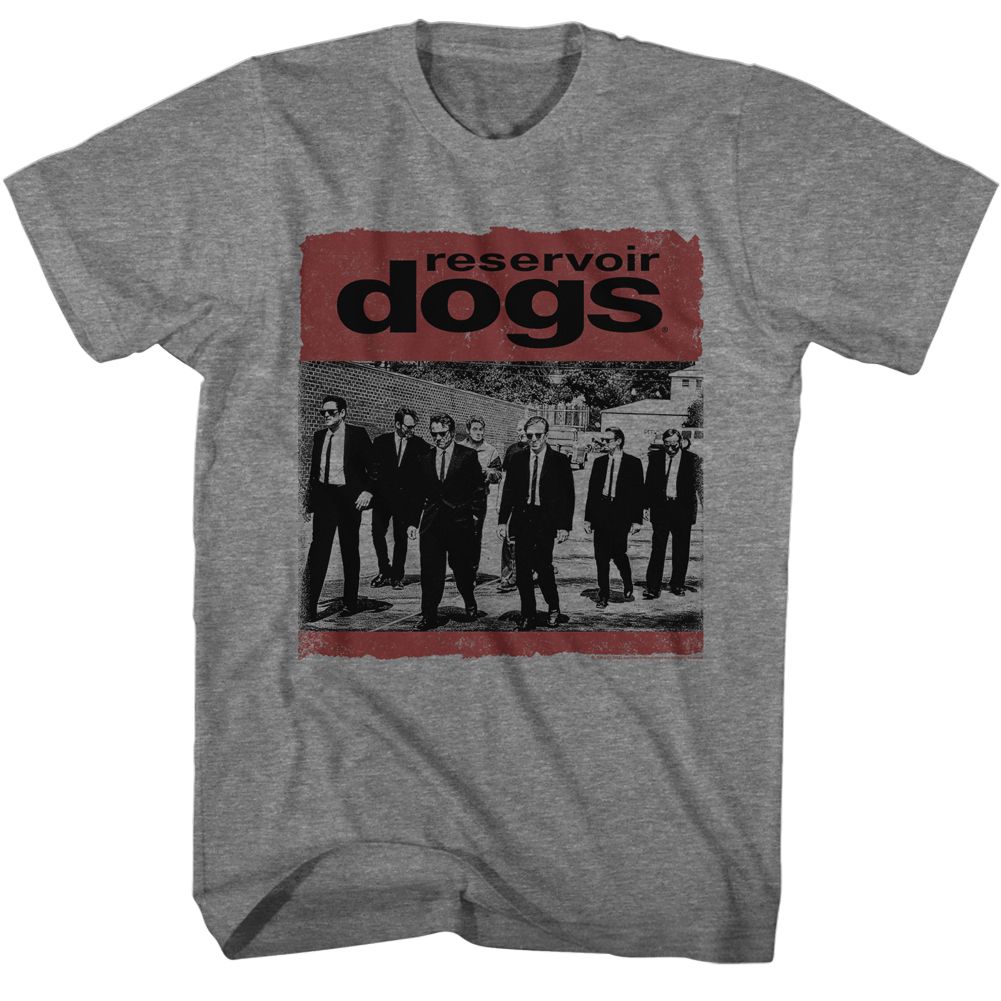 Graphite Heather Reservoir Dogs t-shirt featuring a Reservoir Dogs distressed box design