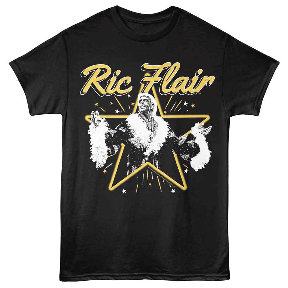 Black Ric Flair t-shirt featuring a Ric Flair The Star design