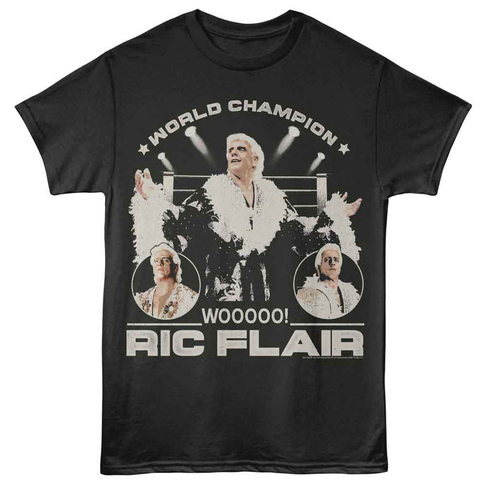Smoke Gray Ric Flair t-shirt featuring a Ring and Lights design