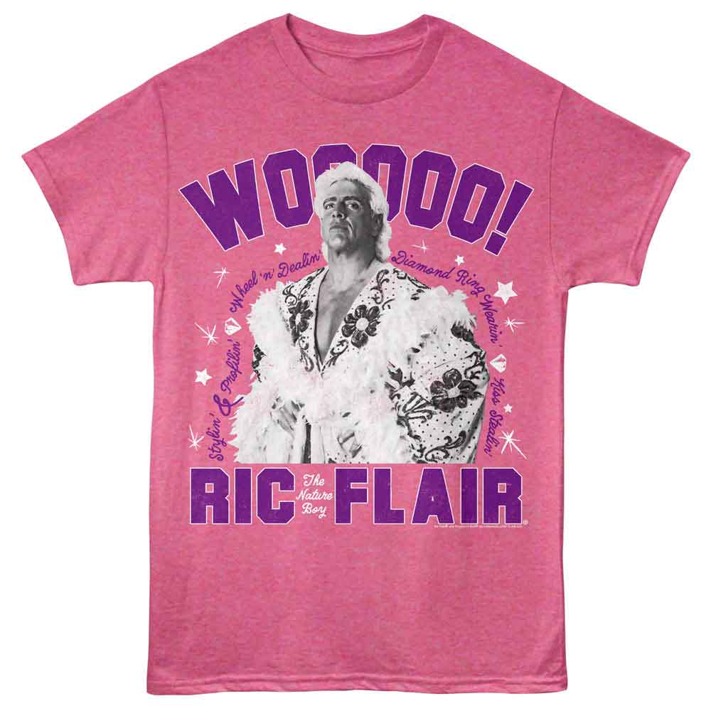 Retro Pink Heather Ric Flair t-shirt featuring a Stylin' and Profilin' design