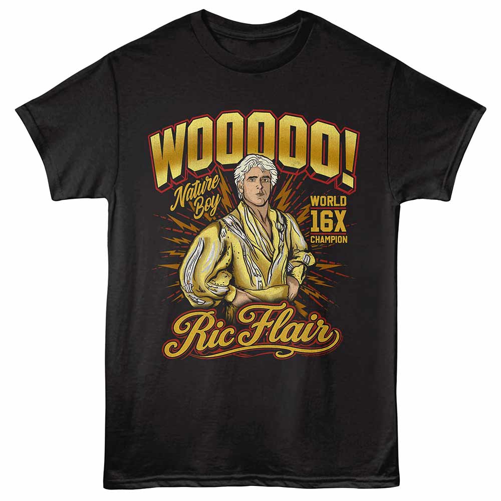 Black Ric Flair t-shirt featuring a Wooooo design