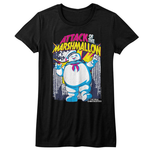 The Real Ghostbusters Ladies T-Shirt - Marshmallow Attacks