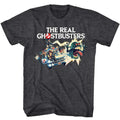 Black Heather The Real Ghostbusters t-shirt featuring a The Real Ghostbusters Car Chase design