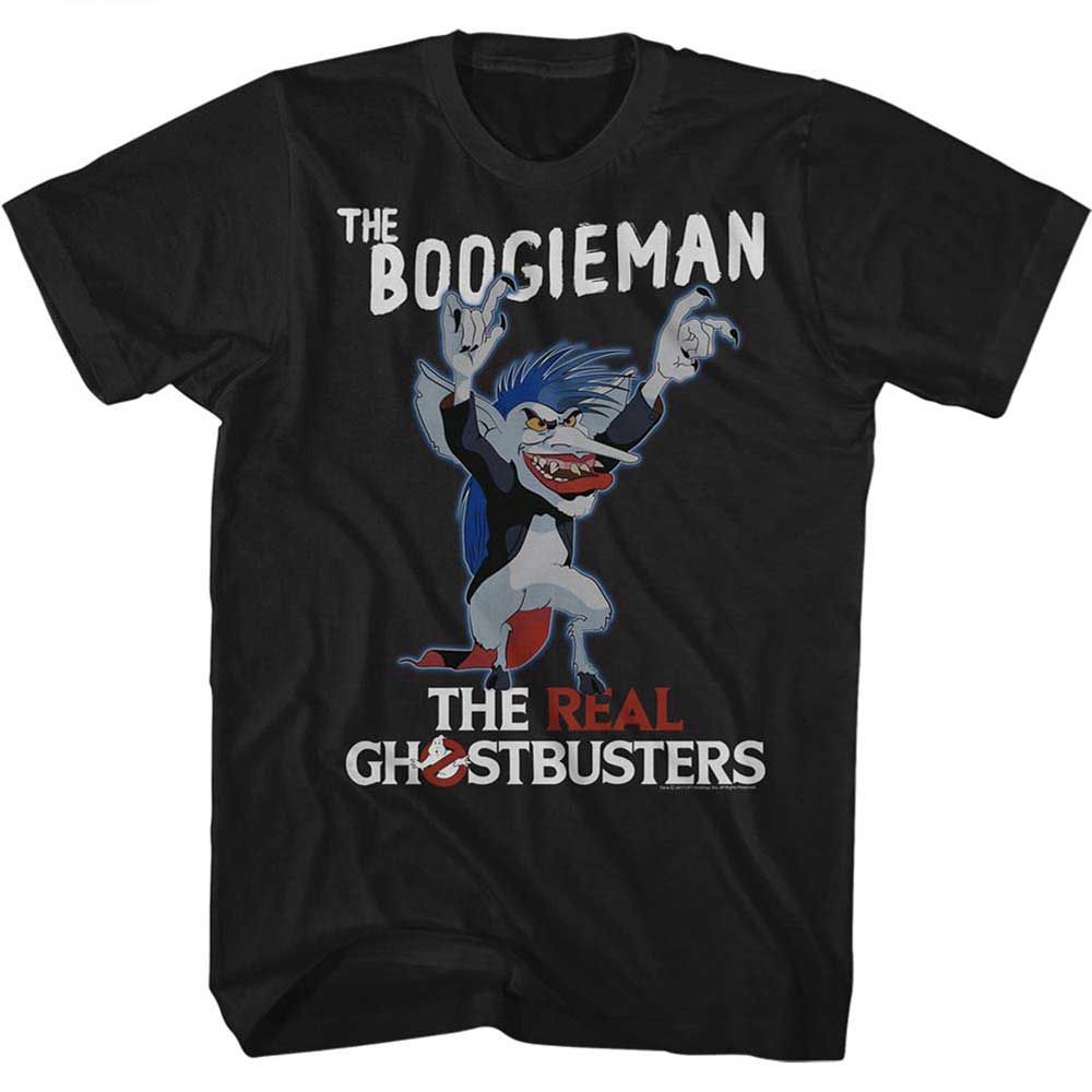 Black The Real Ghostbusters t-shirt featuring a The Real Ghostbusters The Boogieman design