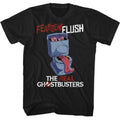 Black The Real Ghostbusters t-shirt featuring a The Real Ghostbusters Fearsome Flush design