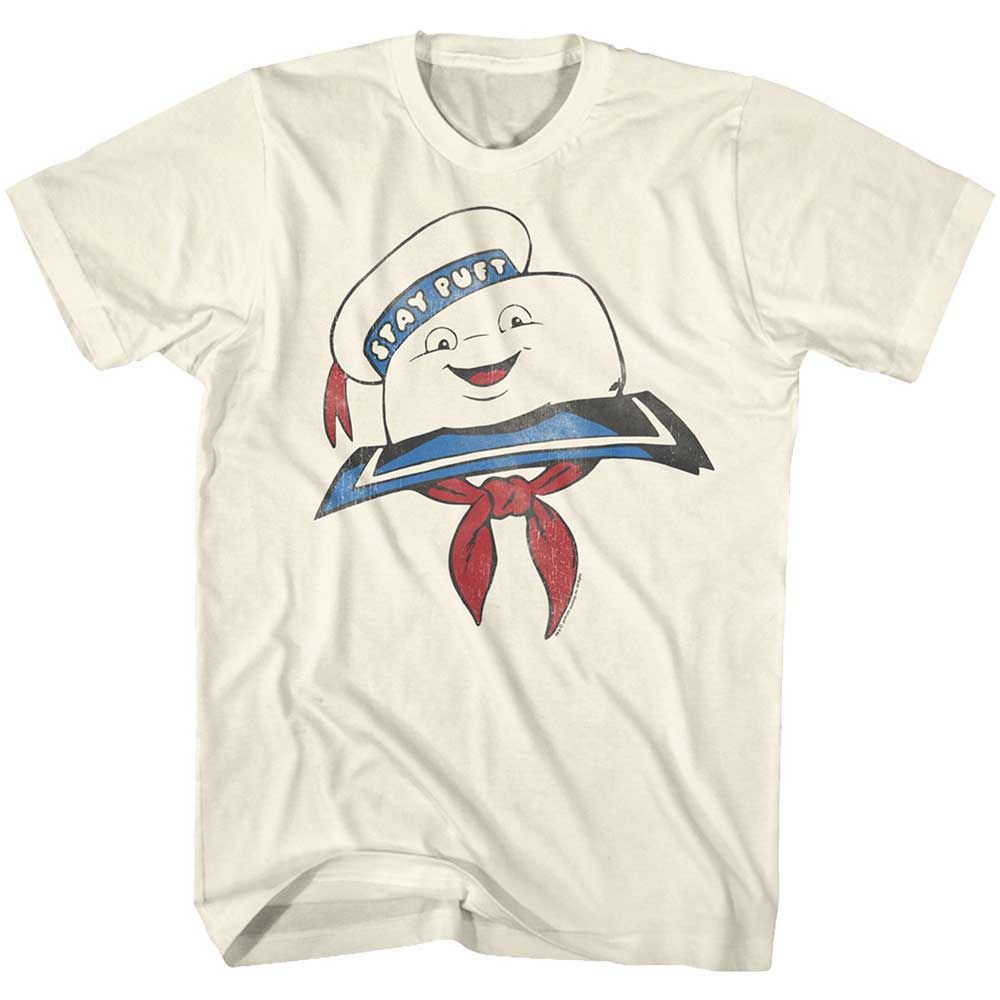 Natural The Real Ghostbusters t-shirt featuring a The Real Ghostbusters Stay Puft Head design