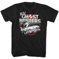 Black The Real Ghostbusters t-shirt featuring an Ecto-1 design