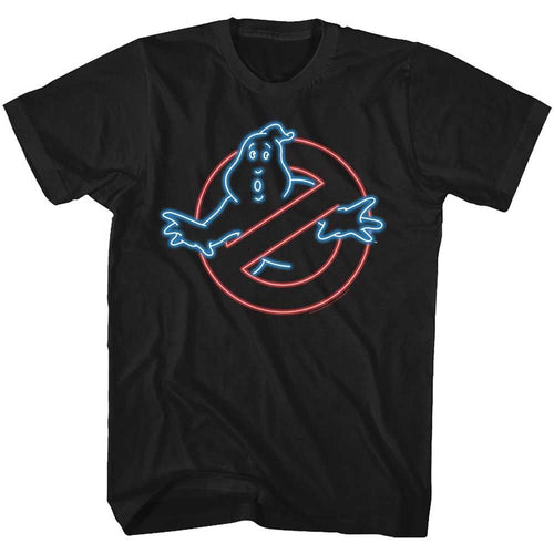 Black The Real Ghostbusters t-shirt featuring a The Real Ghostbusters Neon Ghost design