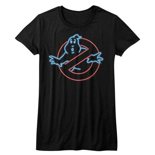 The Real Ghostbusters Ladies T-Shirt - Neon Ghost