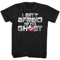 Black The Real Ghostbusters t-shirt featuring a The Real Ghostbusters Aint Afraid design