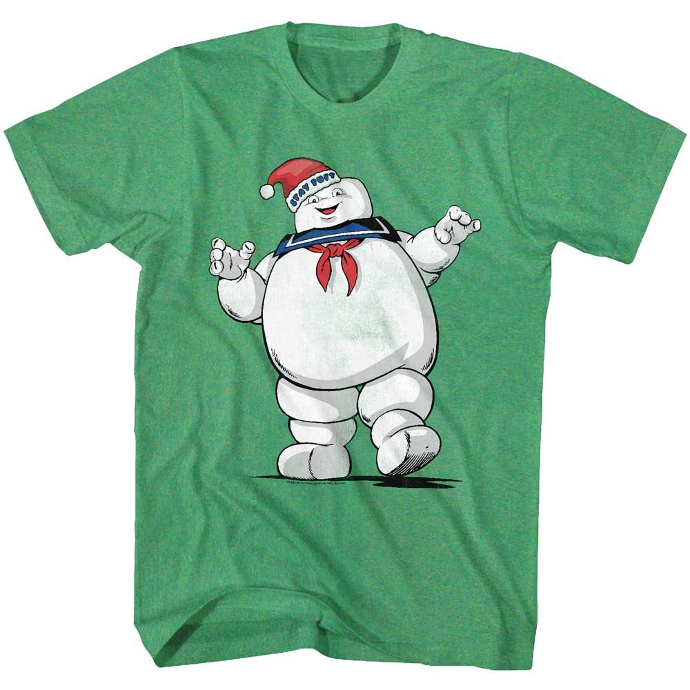Kelly Heather The Real Ghostbusters t-shirt featuring a Merry Mr. Stay Puft design