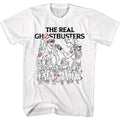 White The Real Ghostbusters t-shirt featuring a The Real Ghostbusters Line Art design