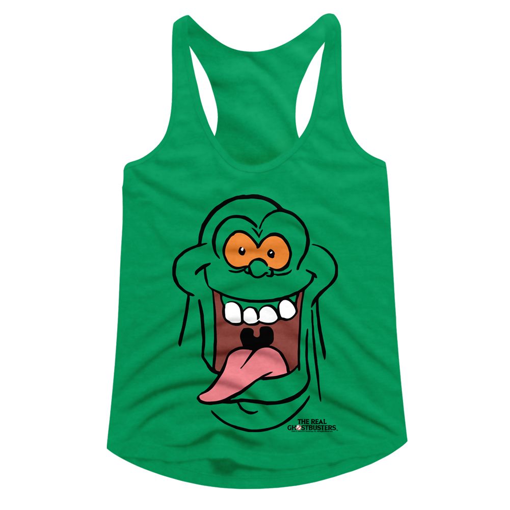 The Real Ghostbusters Ladies Racerback - Rgb Slimer Face