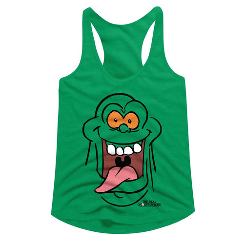 The Real Ghostbusters Ladies Racerback - Rgb Slimer Face