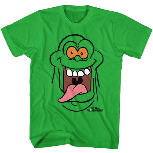 Kelly Green The Real Ghostbusters t-shirt featuring a The Real Ghostbusters Rgb Slimer Face design