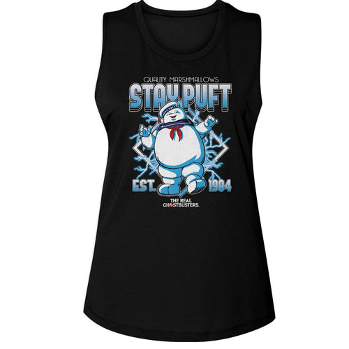 The Real Ghostbusters Ladies Muscle Tank - Rgb Stay Puft Electricity